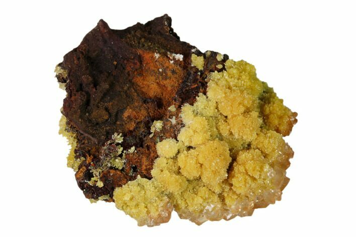 Mimetite and Calcite Crystals on Limonitic Matrix - Mexico #157089